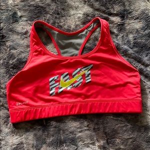 Pink Nike sports bra